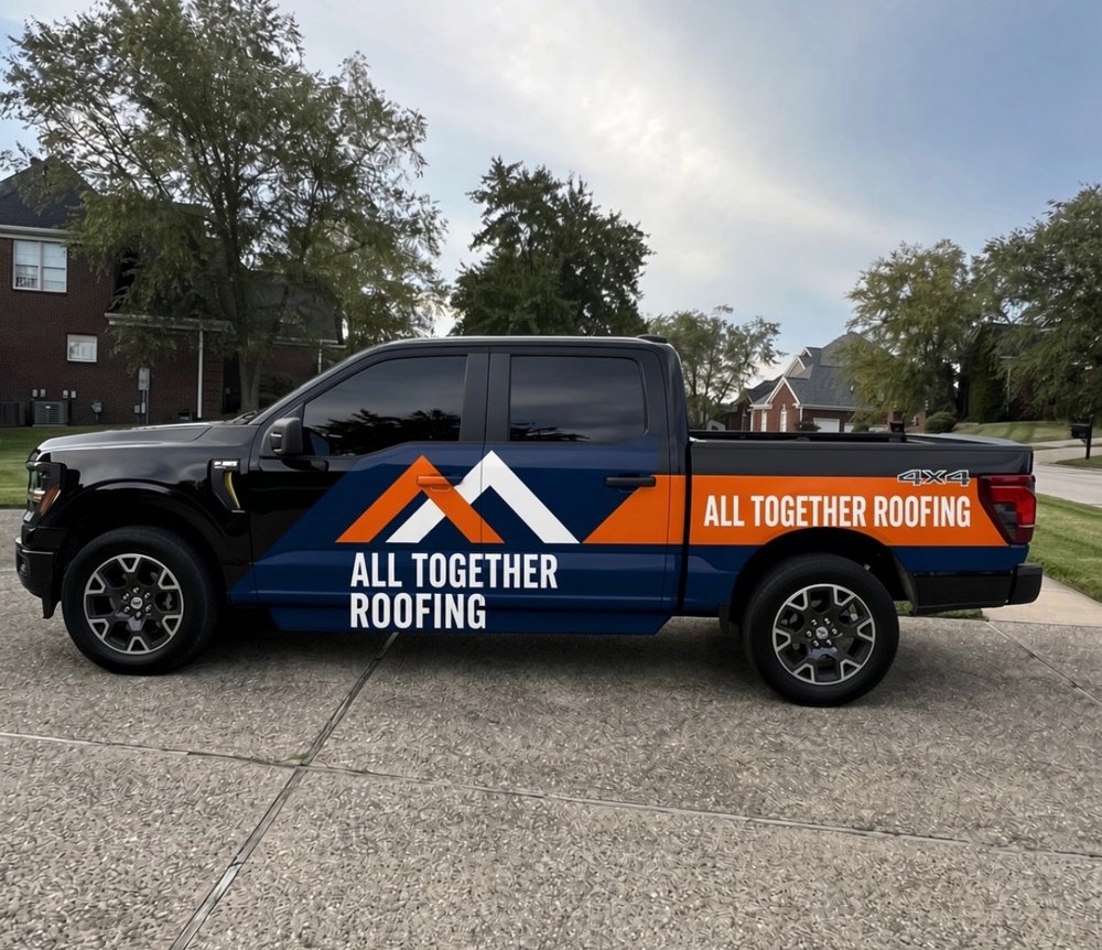 All Together Roofing LLC branded service truck ready for local work
